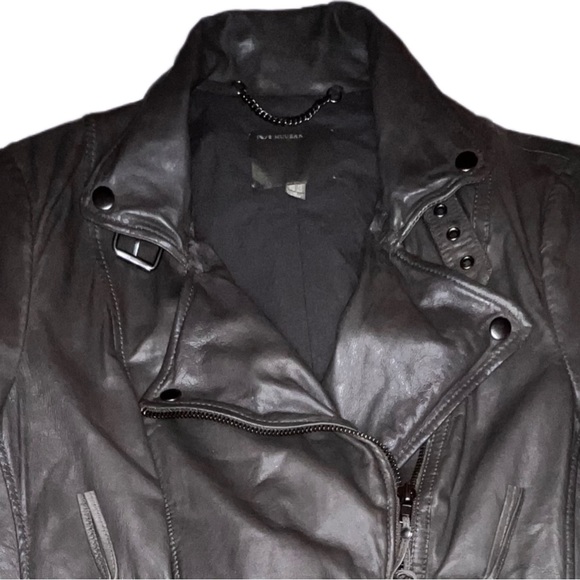 MUUBAA Pola Gray Leather Motorcycle Jacket - Picture 5 of 12